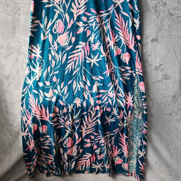 Lilly Pulitzer Dress Womens XL Floral Maxi Tank Essie Tidal Wave It's Prime Time - Picture 6 of 11